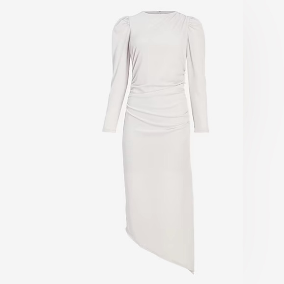 NWT Velvet Ruched Side Asymmetrical Midi Dress - Picture 4 of 11